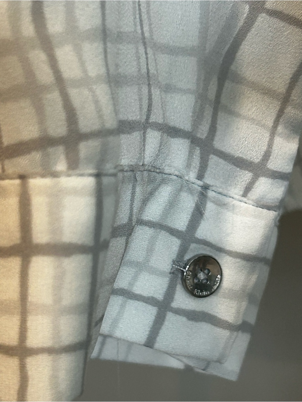 Calvin Klein Jeans White Button-Down Shirt with Gray Grid Size XL - Picture 3 of 8